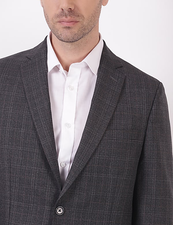 Checks Lapel Collar Blazer