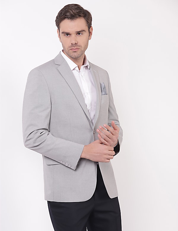 Self Design Lapel Collar Blazer