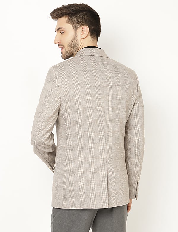 Check Jersey Blazer