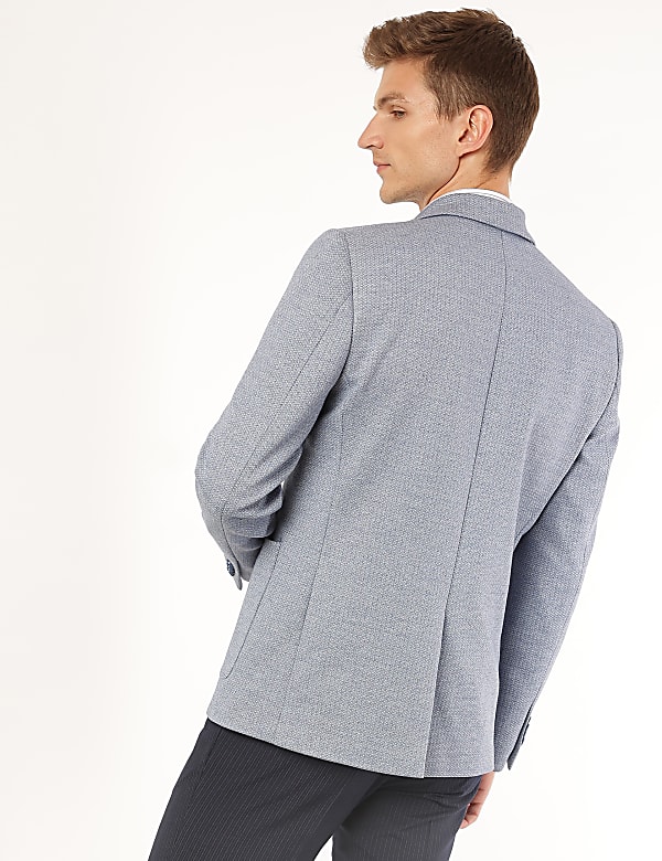 Textured Lapel Collar Blazer