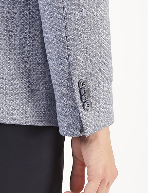 Textured Lapel Collar Blazer