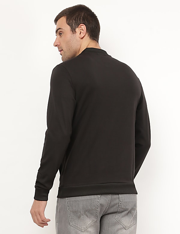 Viscose Mix Plain Stand Collar Jacket