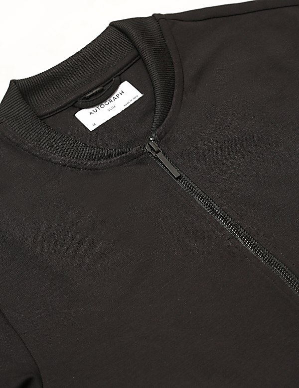 Viscose Mix Plain Stand Collar Jacket