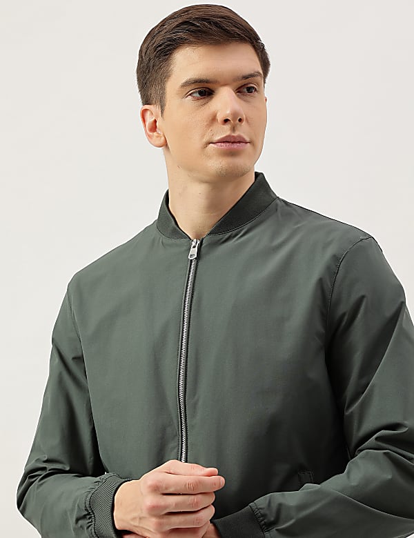Plain Band Collar Jacket