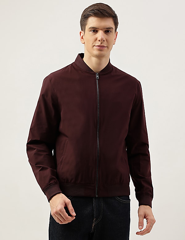 Plain Band Collar Jacket
