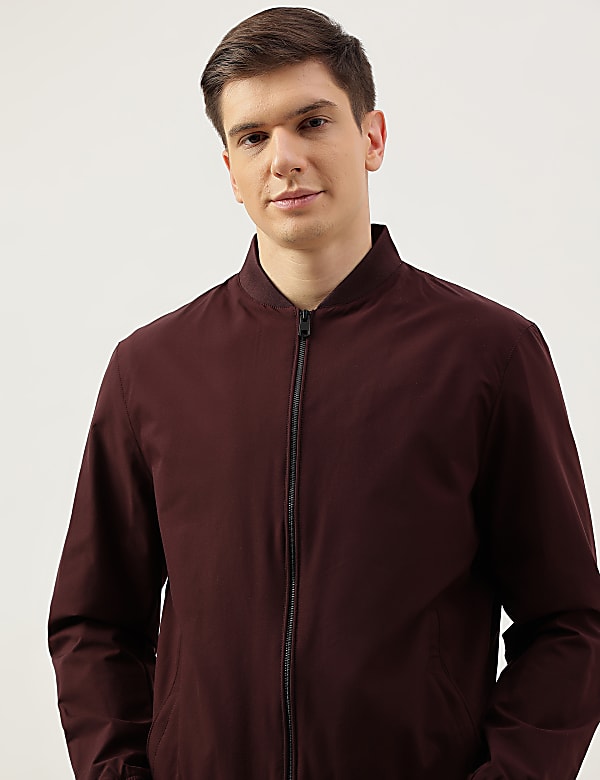 Plain Band Collar Jacket