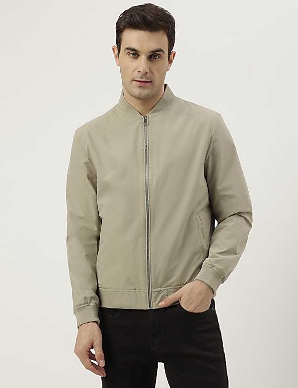 Plain Band Collar Jacket