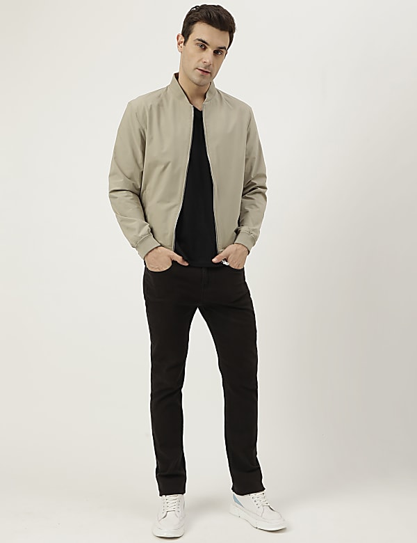 Plain Band Collar Jacket