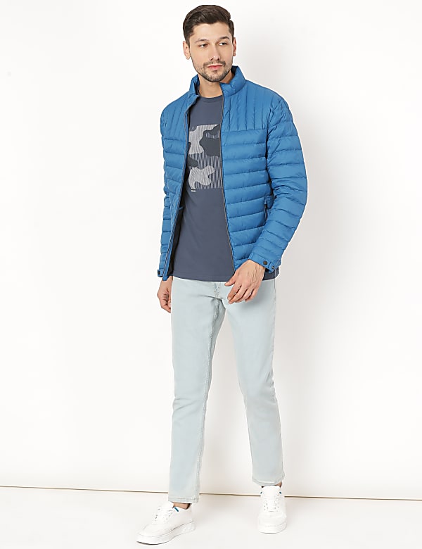 Pure Polyamide Plain High Neck Jacket