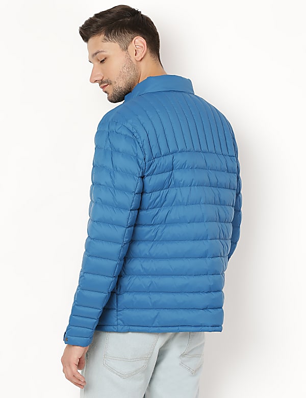Pure Polyamide Plain High Neck Jacket