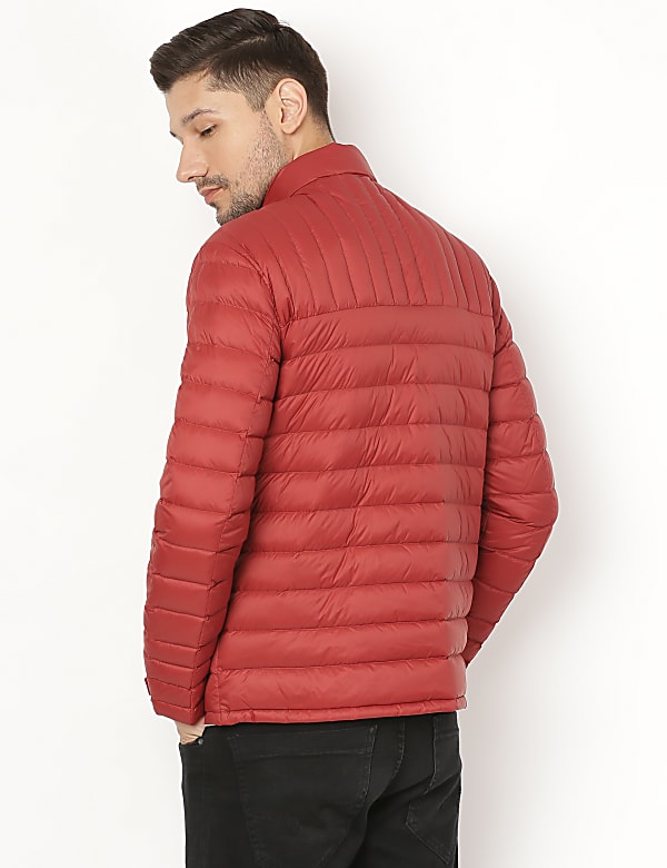 Pure Polyamide Plain High Neck Jacket