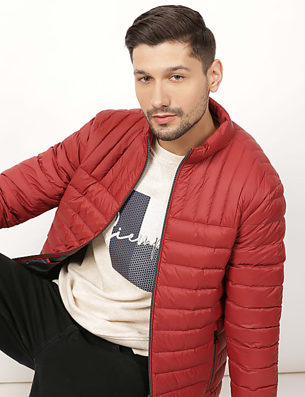 Pure Polyamide Plain High Neck Jacket