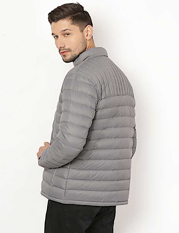 Pure Polyamide Plain High Neck Jacket
