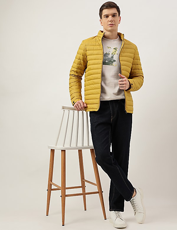 Feather and Down Puffer Jacket YELLOW Jackets M S CA