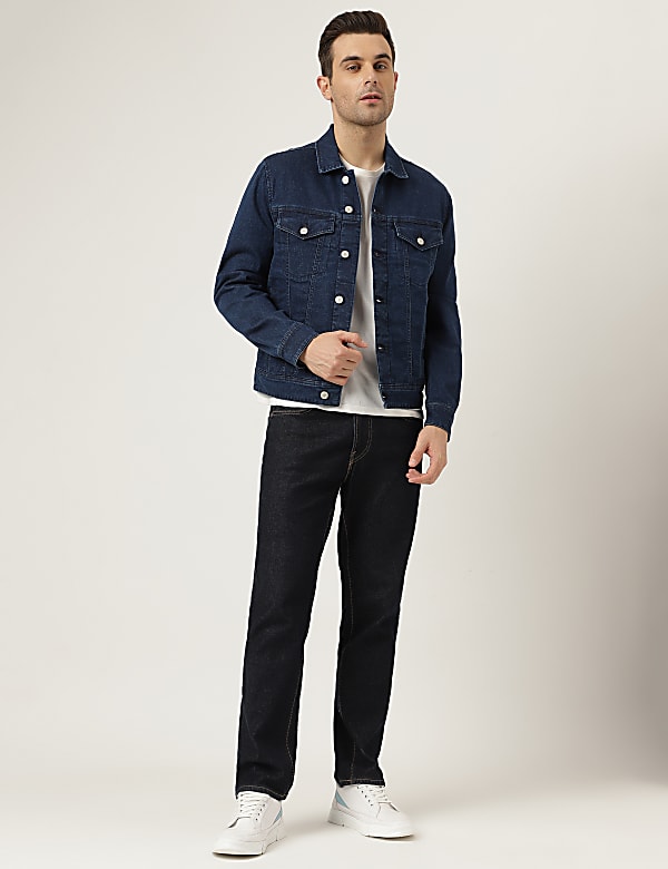 Denim Spread Collar Jacket