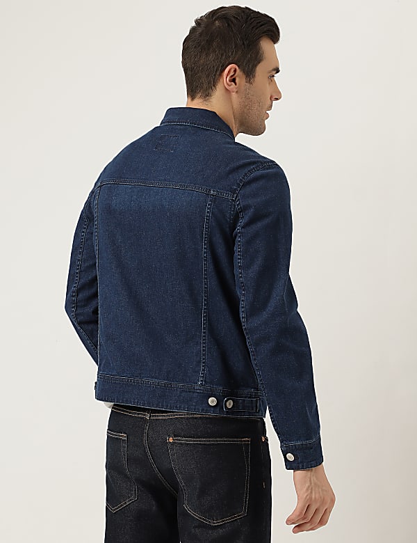 Denim Spread Collar Jacket