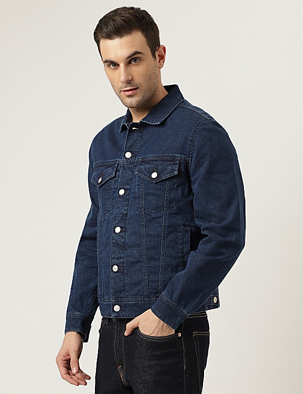 Denim Spread Collar Jacket