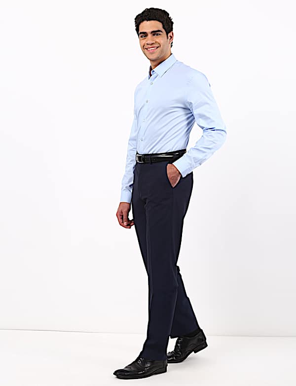 Plain Dark Navy Slim Fit Trouser