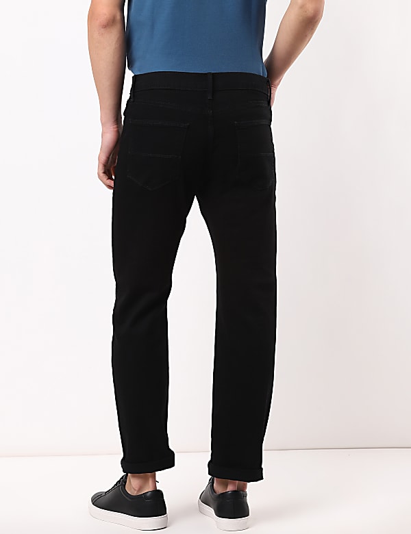 Cotton Mix Plain Regular Fit Jeans