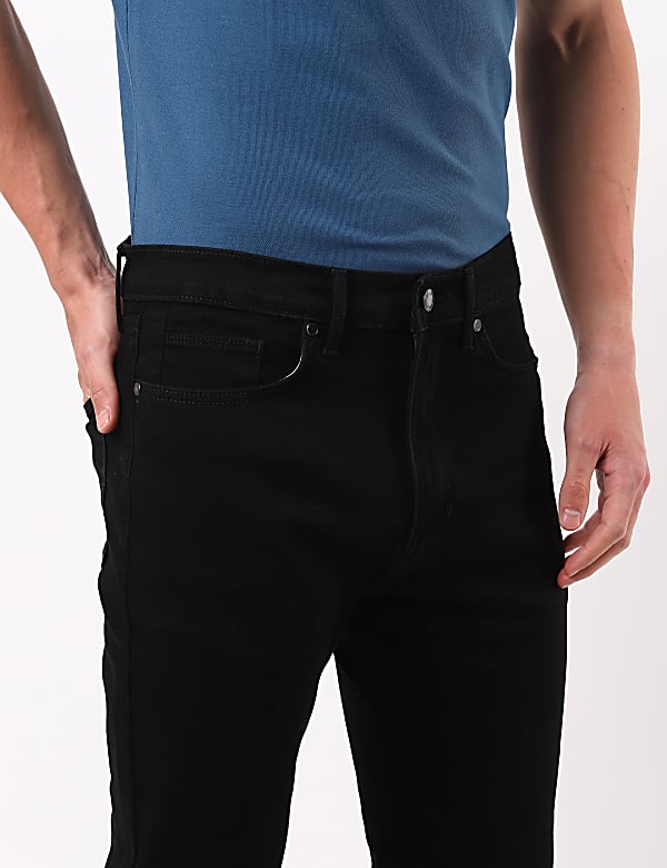Cotton Mix Plain Regular Fit Jeans
