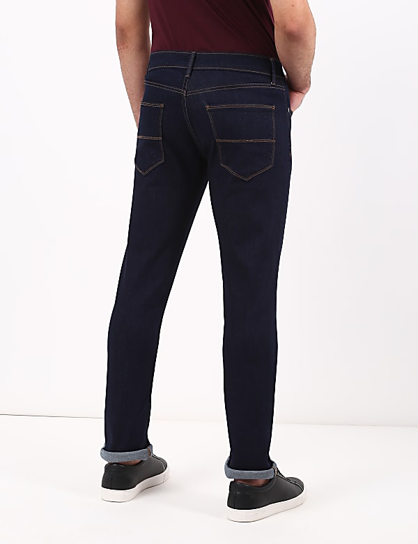 Cotton Mix Plain Tapered Fit Jeans