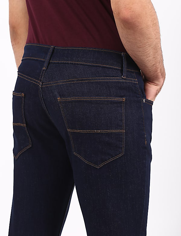 Cotton Mix Plain Tapered Fit Jeans