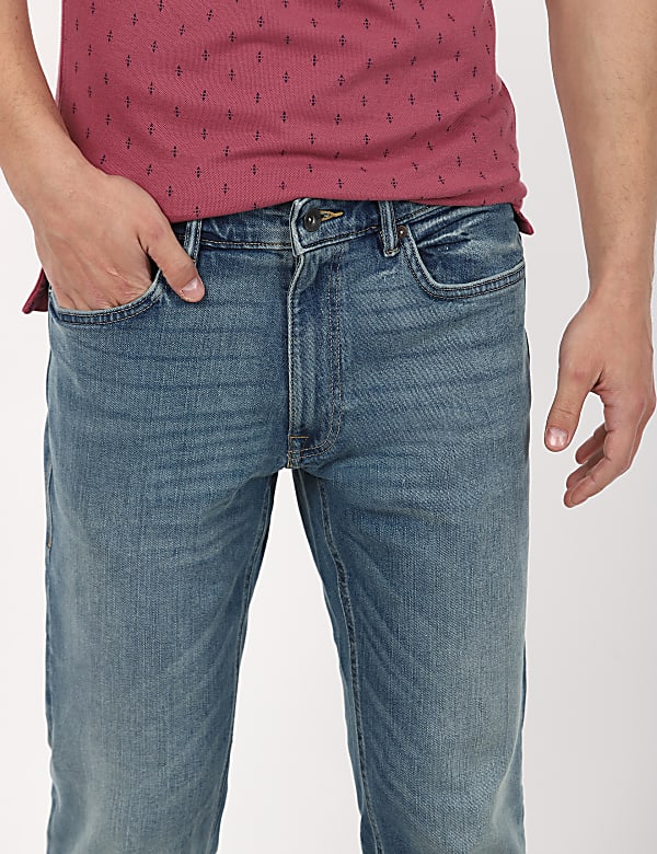 Cotton Mix Plain Slim Fit Jeans