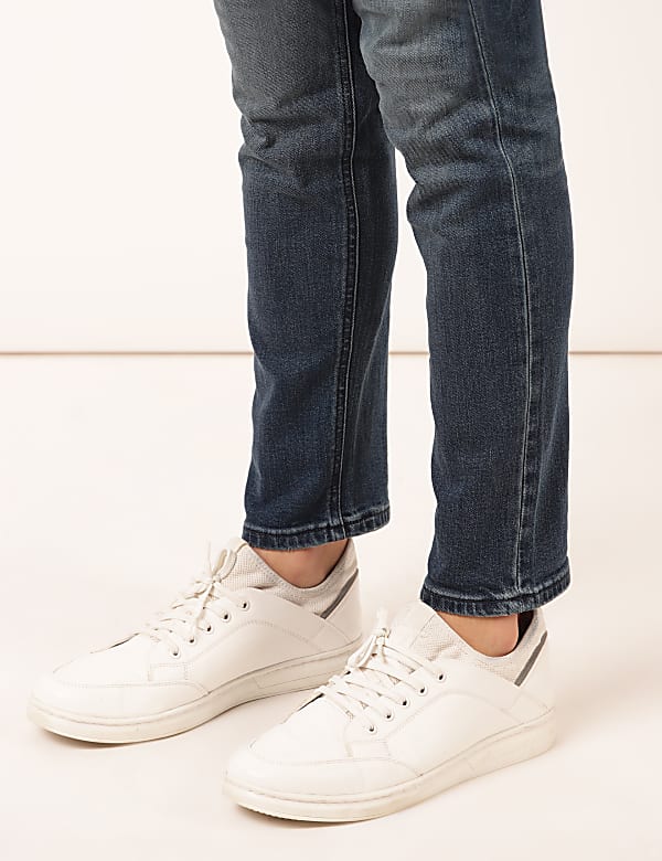 Cotton Mix Plain Tapered Fit Jeans