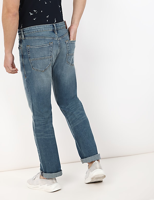 Cotton Mix Plain Regular Fit Jeans