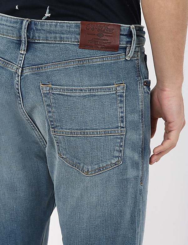 Cotton Mix Plain Regular Fit Jeans