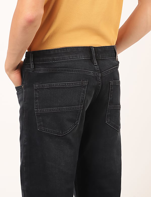 Cotton Mix Plain Regular Fit Jeans