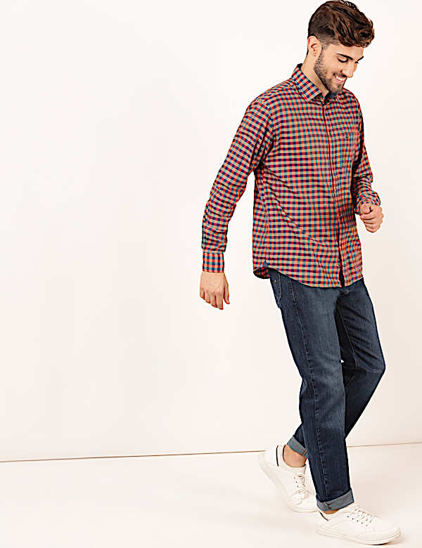 Cotton Mix Plain Regular Fit Jeans