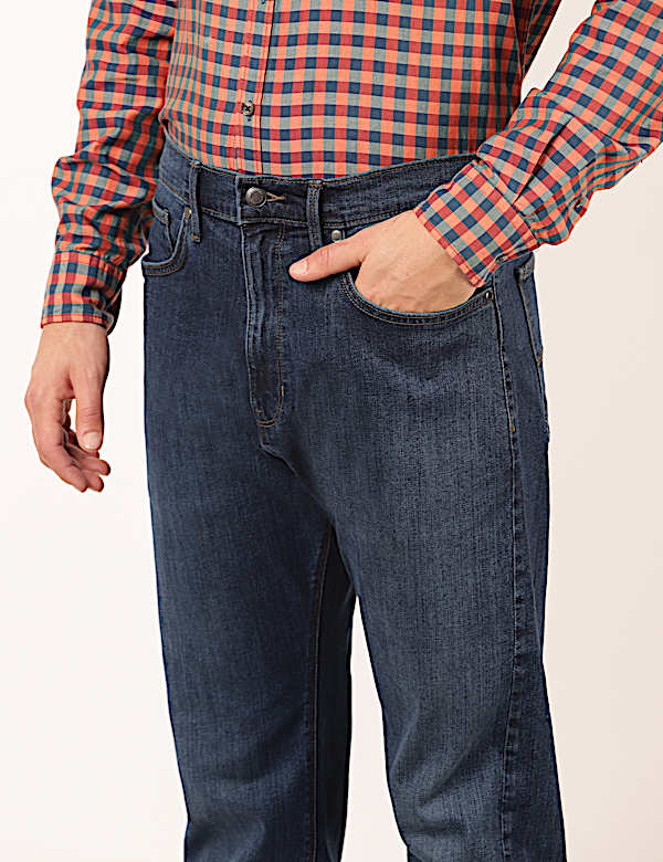 Cotton Mix Plain Regular Fit Jeans