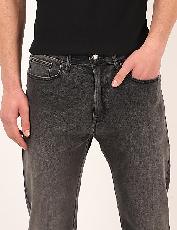 Cotton Mix Plain Regular Fit Jeans