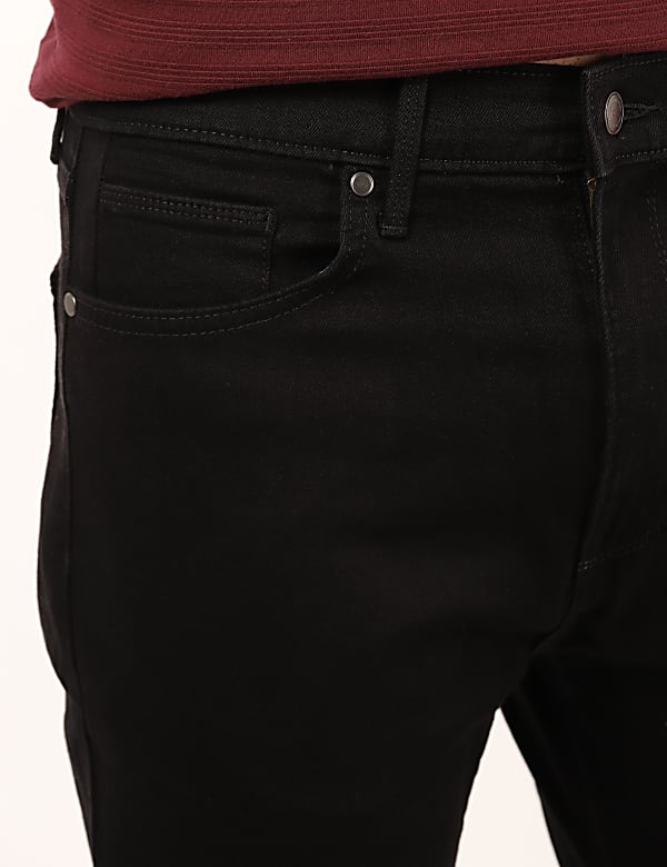 Cotton Mix Plain Regular Fit Jeans