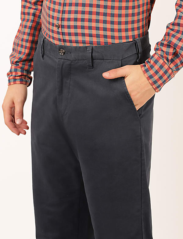 Cotton Mix Plain Regular Fit Trouser