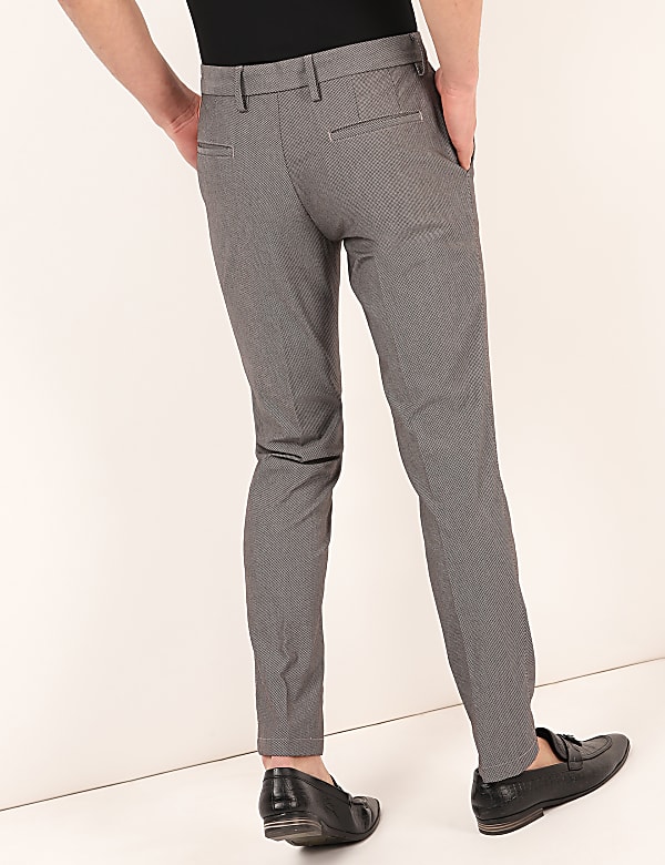 Cotton Mix Self Design Slim Fit Trouser