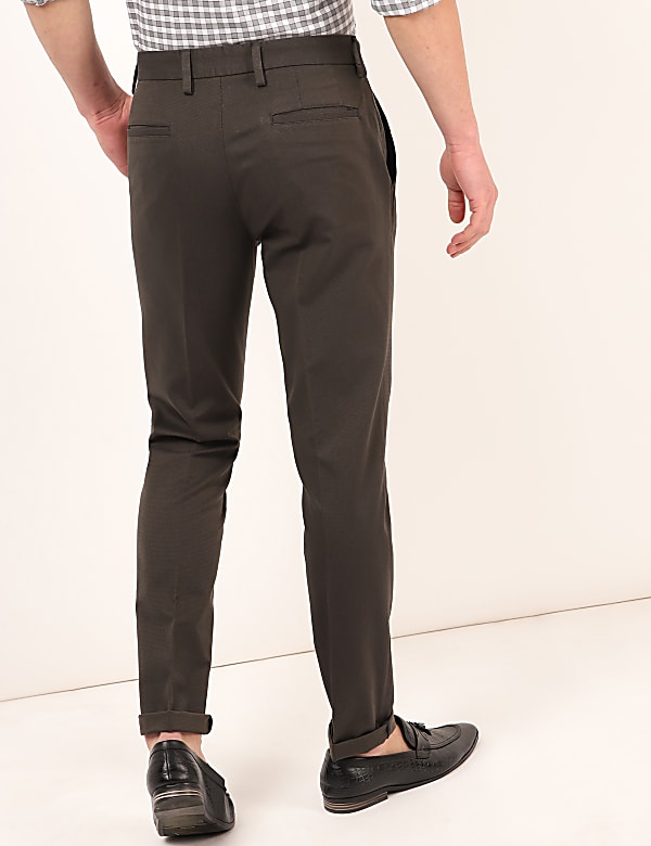 Pure Cotton Self Design Slim Fit Trouser