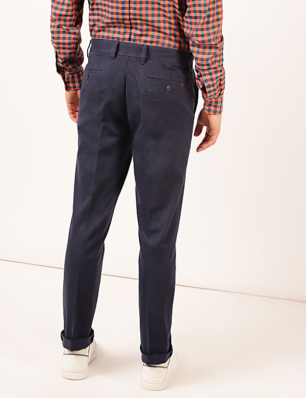 Cotton Mix Self Design Regular Fit Trouser