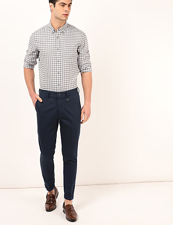 Cotton Mix Plain Skinny Fit Trouser