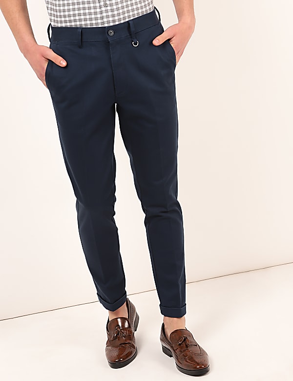 Cotton Mix Plain Skinny Fit Trouser