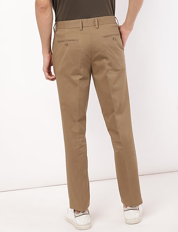 Cotton Mix Plain Slim Fit Trouser