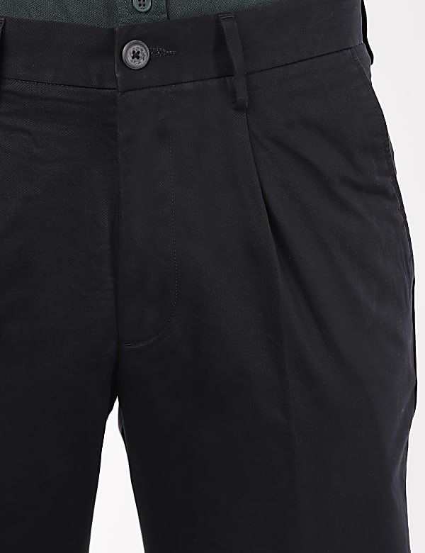 Cotton Mix Plain Slim Fit Trouser