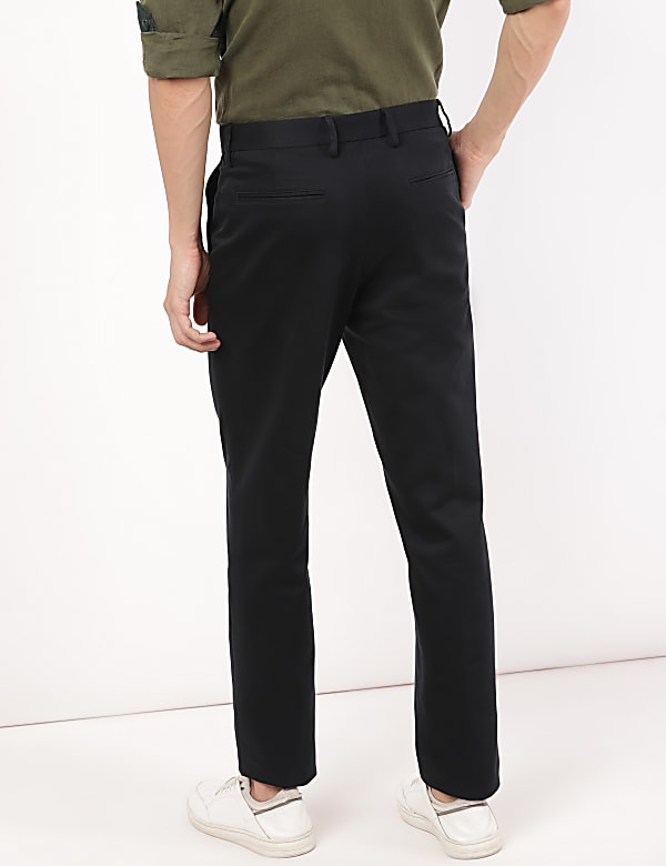 Cotton Mix Plain Regular Fit Trouser