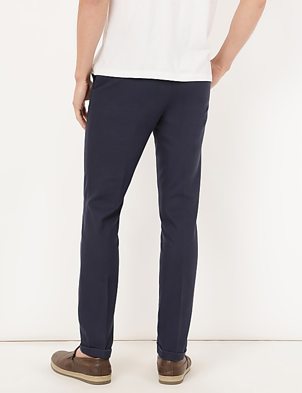 Pure Cotton Textured Slim Fit Trouser