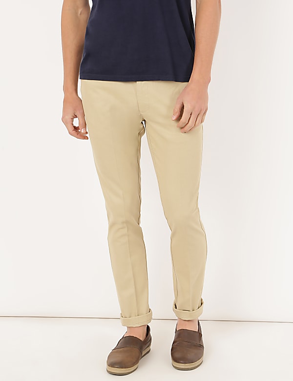 Pure Cotton Textured Slim Fit Trouser