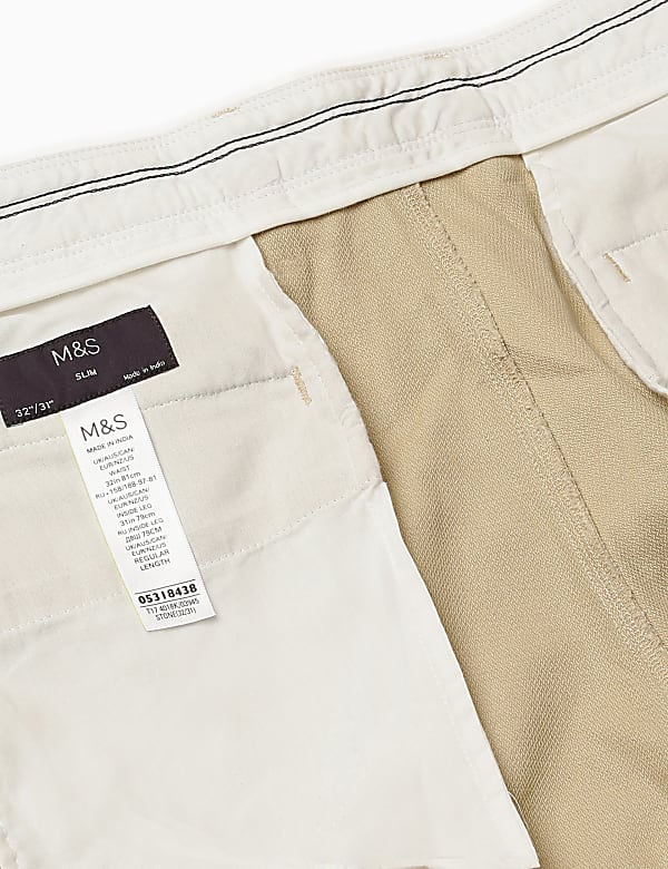 Pure Cotton Textured Slim Fit Trouser