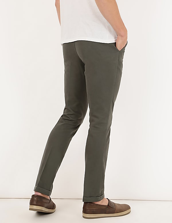 Pure Cotton Textured Slim Fit Trouser