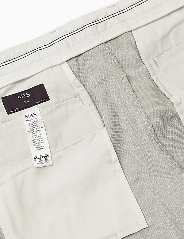 Pure Cotton Textured Slim Fit Trouser