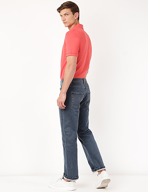 Cotton Mix Plain Regular Fit Jeans